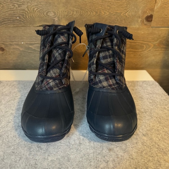 Sperry Syren Women’s Navy Plaid Wool Duck Boots - Picture 2 of 7